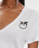 Pinko Turbato T-shirt V-neck With Logo White Μπλούζα