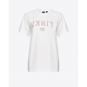 Pinko Tiramisu T-shirt Logo Stampa White Μπλούζα