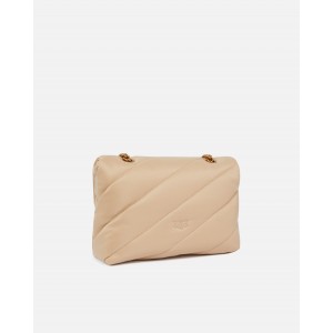 Pinko Puff Classic Quilted Nylon Recycled Fabric Beige Τσάντα