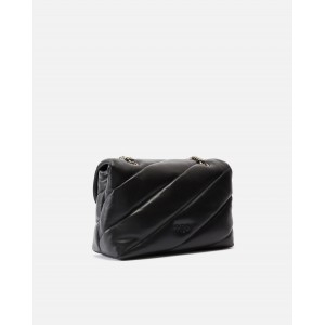 Pinko Puff Classic Maxi Quilt Black Leather Τσάντα