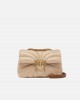 Pinko Love Puff Classic Raffia With Butterfly Beige Τσάντα