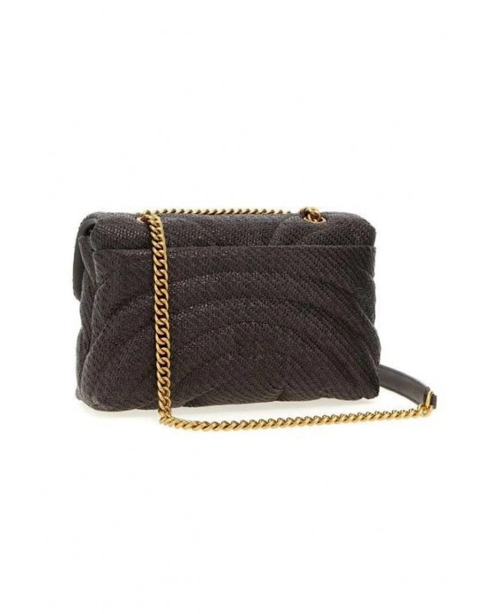 Pinko Love Puff Classic Raffia With Butterfly Brown Τσάντα