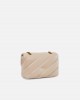 Pinko Love Mini Puff Maxi Quilt Beige Leather Τσάντα