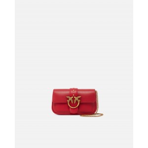 Pinko Love One Pocket Simply Red Leather Τσάντα