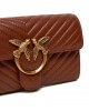 Pinko Love One Wallet Chevron Brown Leather Τσάντα
