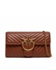 Pinko Love One Wallet Chevron Brown Leather Τσάντα