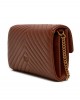 Pinko Love One Wallet Chevron Brown Leather Τσάντα