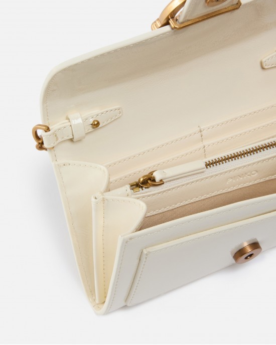 Pinko Love One White Leather Πορτοφόλι