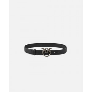 Pinko Love Berry H3 Birds Black Leather Ζώνη