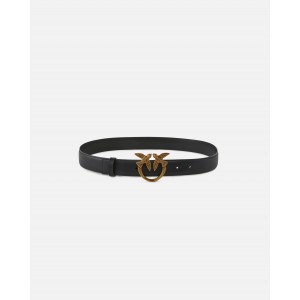 Pinko Love Berry H3 Birds Black Leather Ζώνη