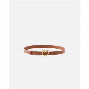 Pinko Love Berry H2 Birds Thin Light Brown Leather Ζώνη