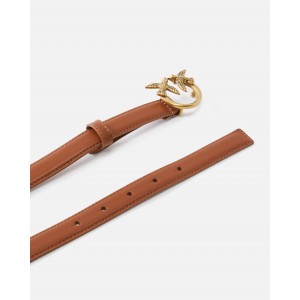 Pinko Love Berry H2 Birds Thin Light Brown Leather Ζώνη