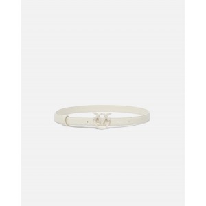 Pinko Love Berry H2 Birds Thin White Double Color Leather Ζώνη
