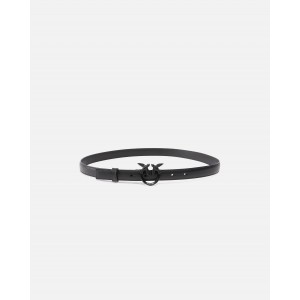 Pinko Love Berry H2 Birds Thin Black Double Color Leather Ζώνη