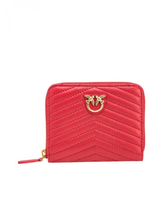 Pinko Taylor Zip Around Red Leather Πορτοφόλι