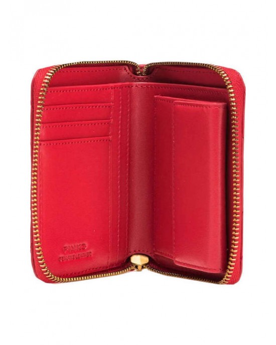 Pinko Taylor Zip Around Red Leather Πορτοφόλι