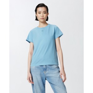 Pinko Basico T-Shirt Mini Logo Light Blue Μπλούζα