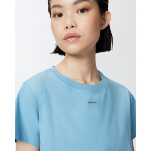 Pinko Basico T-Shirt Mini Logo Light Blue Μπλούζα