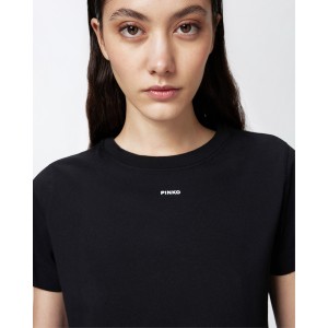Pinko Basico T-Shirt Mini Logo Black Μπλούζα