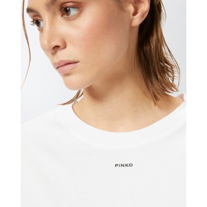 Pinko Basico T-Shirt Mini Logo White Μπλούζα
