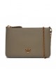 Pinko Flat Classic Simply Beige Leather Τσάντα