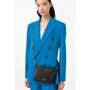 Pinko Flat Classic Simply Black Leather Τσάντα