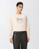 Pinko Nelly Crew Neck With Love Birds Jewel Embroidery Pink Φούτερ