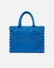 Pinko Beach Shopping Canvas Blue Τσάντα