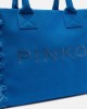 Pinko Beach Shopping Canvas Blue Τσάντα