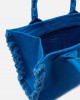 Pinko Beach Shopping Canvas Blue Τσάντα