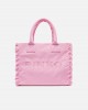 Pinko Beach Shopping Canvas Pink Τσάντα