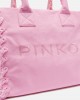 Pinko Beach Shopping Canvas Pink Τσάντα