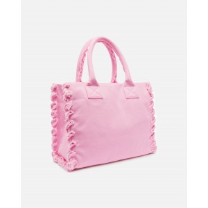 Pinko Beach Shopping Canvas Pink Τσάντα