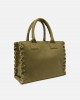 Pinko Beach Shopping Canvas Olive Green Τσάντα