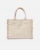 Pinko Beach Shopping Canvas Ecru Τσάντα