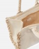 Pinko Beach Shopping Canvas Ecru Τσάντα