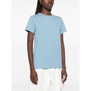 Pinko Start T-Shirt Embroidered Logo Light Blue Μπλούζα