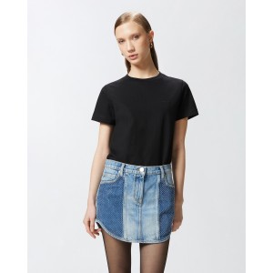 Pinko Start T-Shirt Embroidered Logo Black Μπλούζα