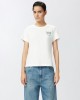Pinko Nambrone T-shirt With Bejewelled Love Birds Embroidery White Μπλούζα
