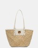Pinko Love Summer Basket White Rafia Τσάντα