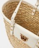 Pinko Love Summer Basket White Rafia Τσάντα