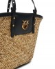 Pinko Love Summer Basket Black Rafia Τσάντα
