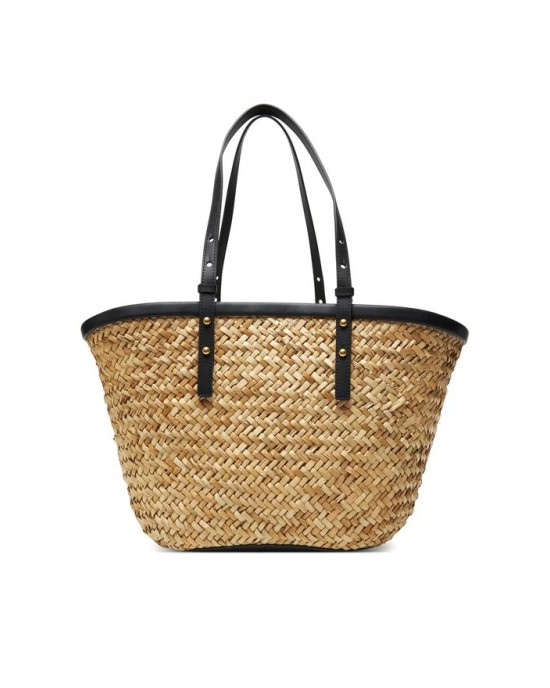 Pinko Love Summer Basket Black Rafia Τσάντα