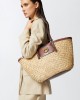 Pinko Love Summer Basket Raffia With Reptile-Print Details Light Brown Τσάντα