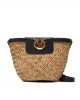 Pinko Love Summer Basket Black Rafia Τσάντα