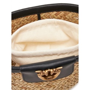 Pinko Love Summer Basket Black Rafia Τσάντα