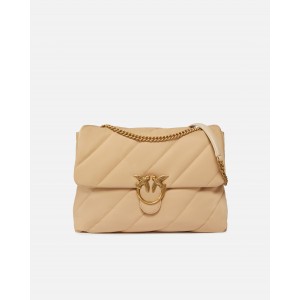Pinko Puff Extra Quilted Nylon Recycled Fabric Beige Τσάντα