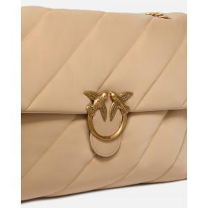 Pinko Puff Extra Quilted Nylon Recycled Fabric Beige Τσάντα