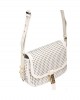 Pinko Saddle Mini White Leather Τσάντα