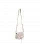Pinko Saddle Mini White Leather Τσάντα